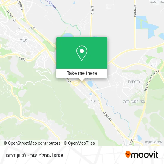 Карта מחלף יגור - לכיוון דרום