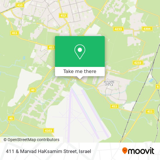 411 & Marvad HaKsamim Street map