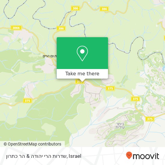 שדרות הרי יהודה & הר כתרון map