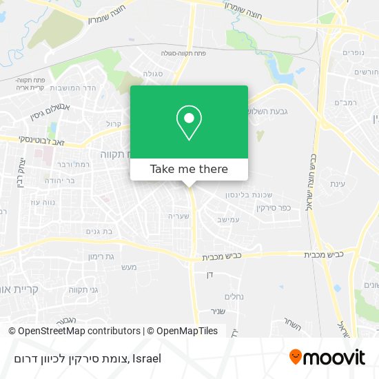 צומת סירקין לכיוון דרום map