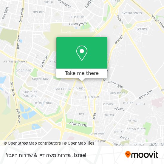Карта שדרות משה דיין & שדרות היובל