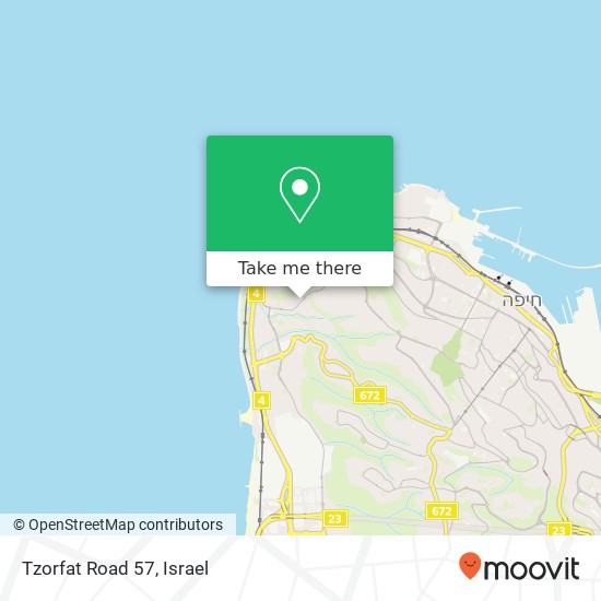 Карта Tzorfat Road 57