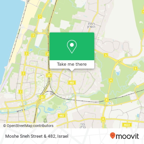 Moshe Sneh Street & 482 map