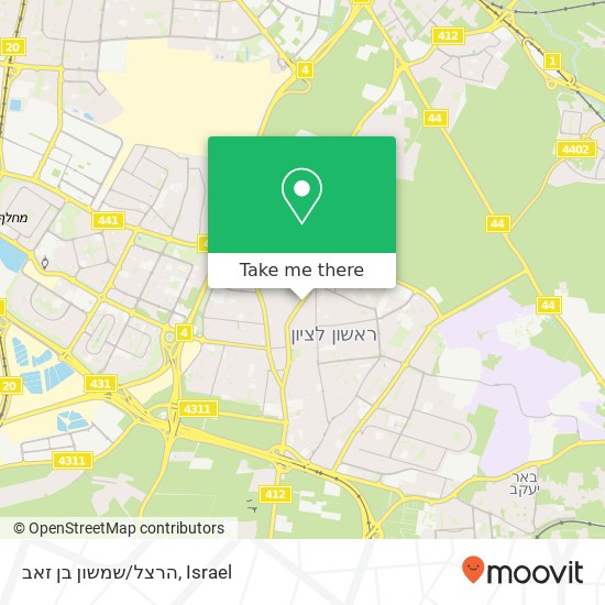 הרצל/שמשון בן זאב map