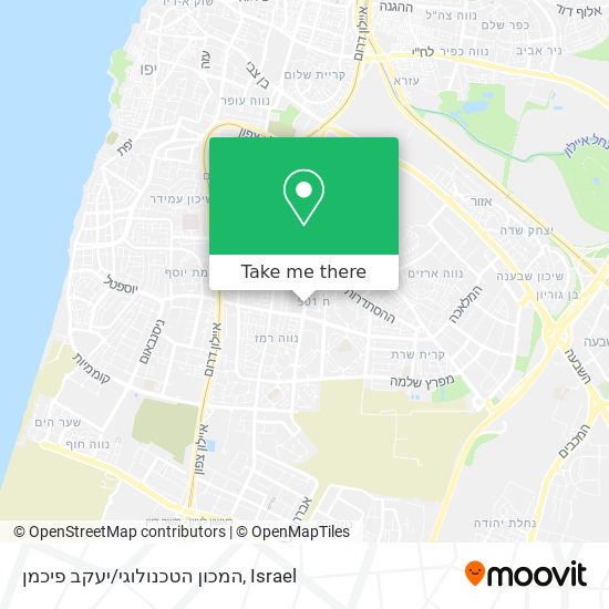 המכון הטכנולוגי/יעקב פיכמן map