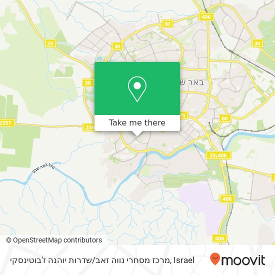 Карта מרכז מסחרי נווה זאב / שדרות יוהנה ז'בוטינסקי