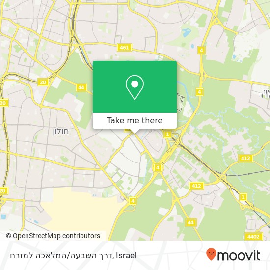 דרך השבעה/המלאכה למזרח map