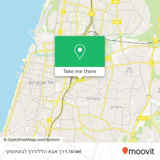Карта דרך אבא הלל/דרך ז'בוטינסקי