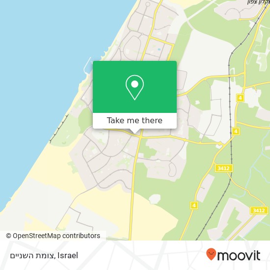 צומת השניים map