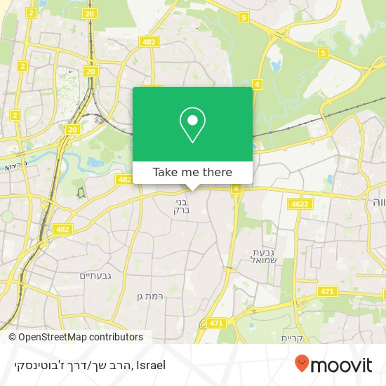 הרב שך/דרך ז'בוטינסקי map