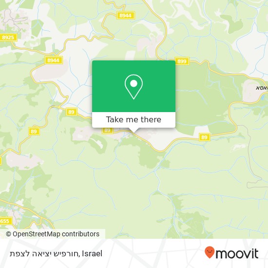 חורפיש יציאה לצפת map