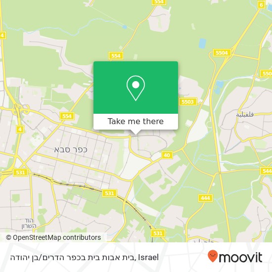 Карта בית אבות בית בכפר הדרים / בן יהודה