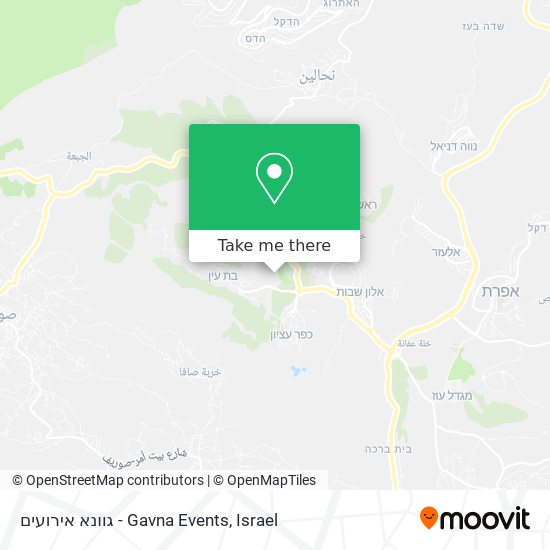 גוונא אירועים - Gavna Events map