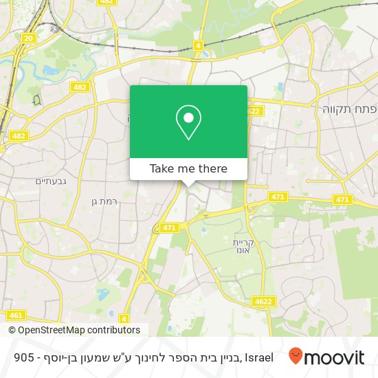 905 - בניין בית הספר לחינוך ע"ש שמעון בן-יוסף map