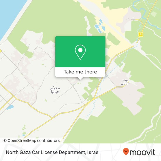 North Gaza Car License Department map