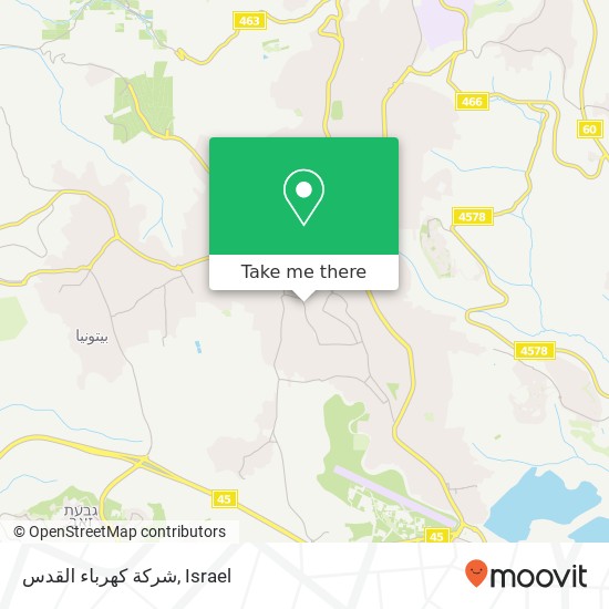 شركة كهرباء القدس map