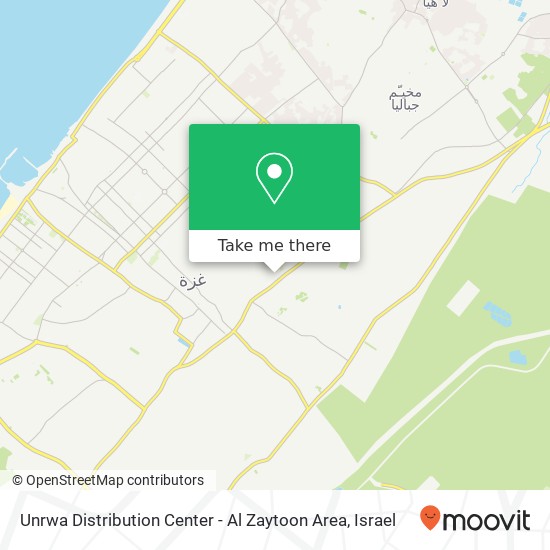 Карта Unrwa Distribution Center - Al Zaytoon Area