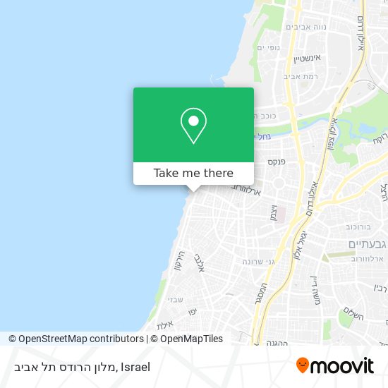 Карта מלון הרודס תל אביב