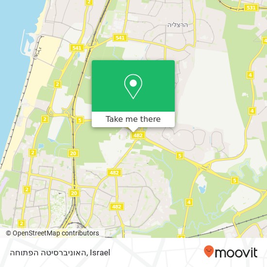 האוניברסיטה הפתוחה map