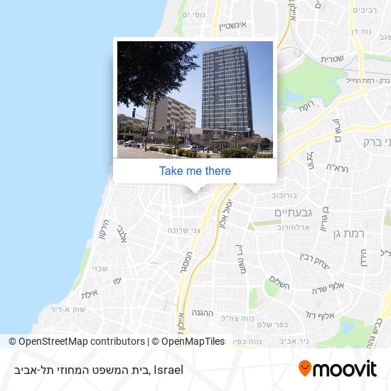 Карта בית המשפט המחוזי תל-אביב