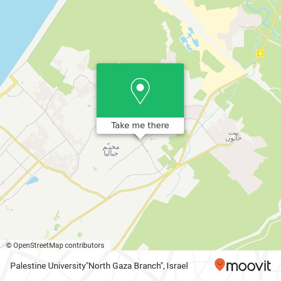 Palestine University"North Gaza Branch" map