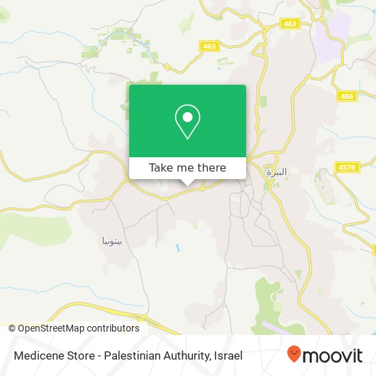 Карта Medicene Store - Palestinian Authurity