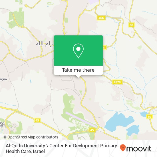 Al-Quds University \ Center For Devlopment Primary Health Care map