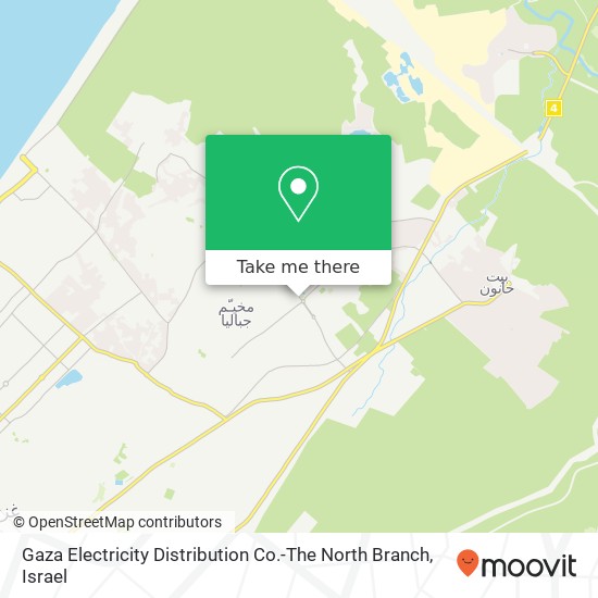 Gaza Electricity Distribution Co.-The North Branch map