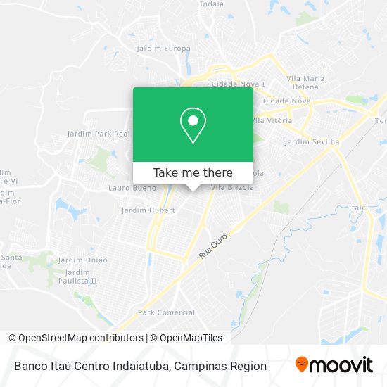 Mapa Banco Itaú Centro Indaiatuba