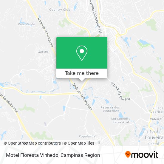 Mapa Motel Floresta Vinhedo