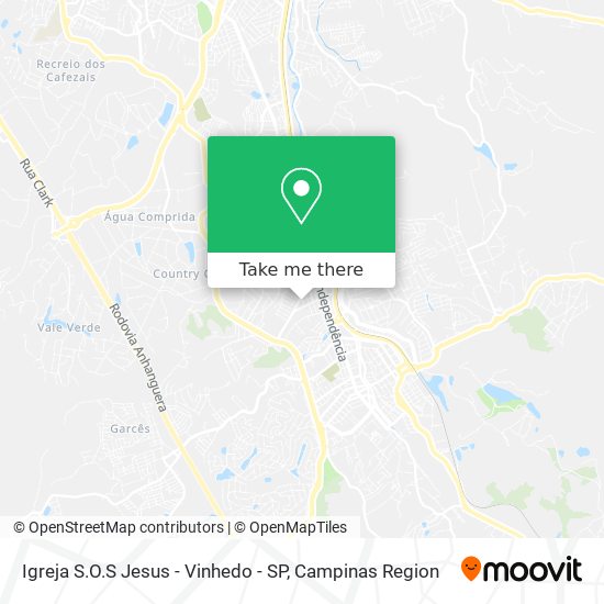 Mapa Igreja S.O.S Jesus - Vinhedo - SP