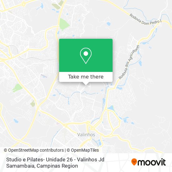 Studio e Pilates- Unidade 26 - Valinhos Jd Samambaia map