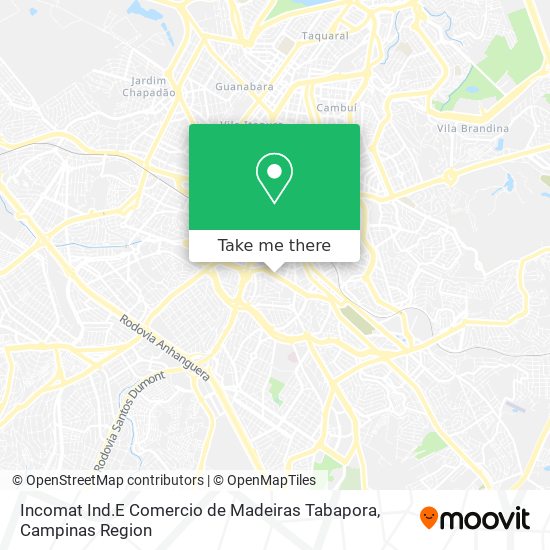 Mapa Incomat Ind.E Comercio de Madeiras Tabapora