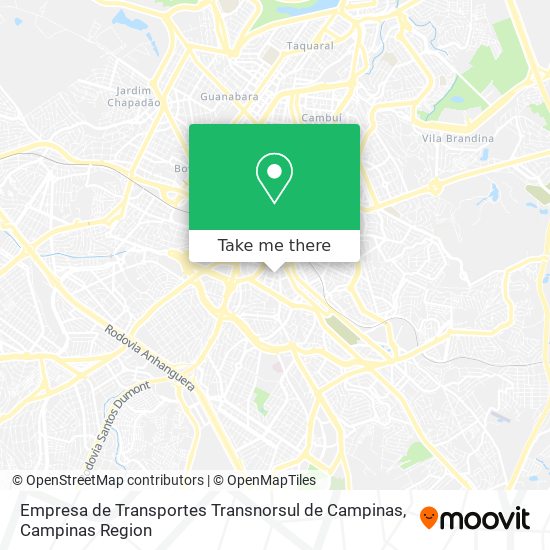 Mapa Empresa de Transportes Transnorsul de Campinas