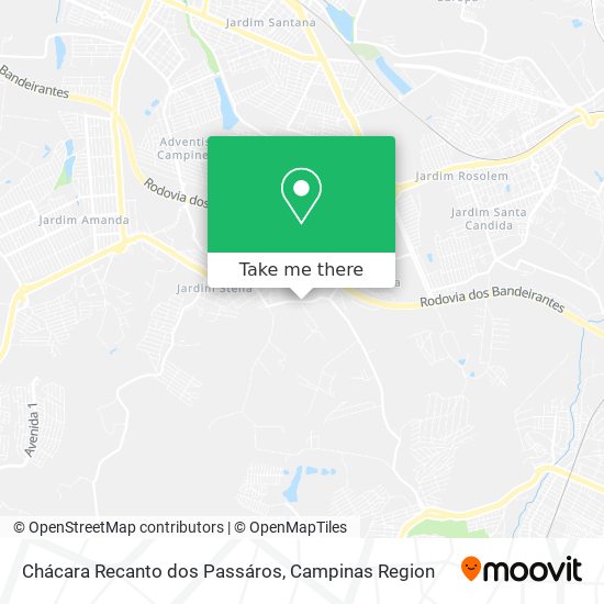Chácara Recanto dos Passáros map