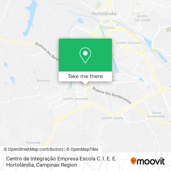 Mapa Centro de Integração Empresa Escola C. I. E. E. Hortolândia