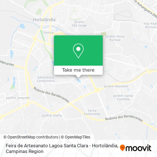 Mapa Feira de Artesanato Lagoa Santa Clara - Hortolândia