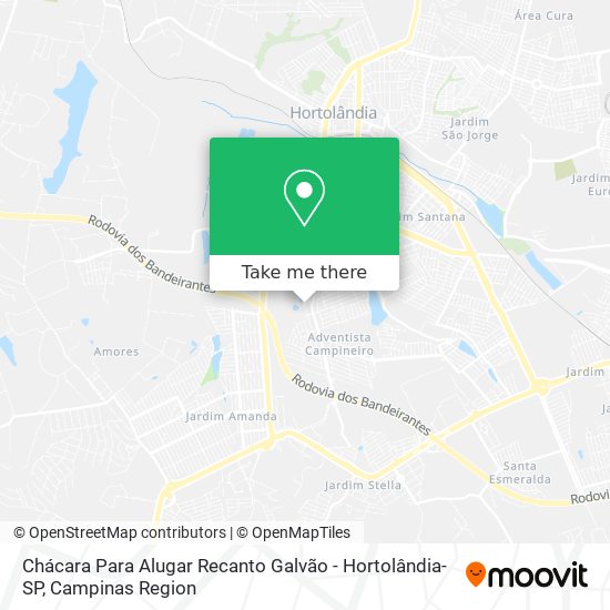 Chácara Para Alugar Recanto Galvão - Hortolândia-SP map
