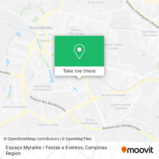 Mapa Espaço Myrante / Festas e Eventos