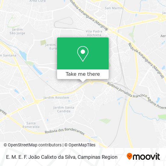 Mapa E. M. E. F. João Calixto da Silva