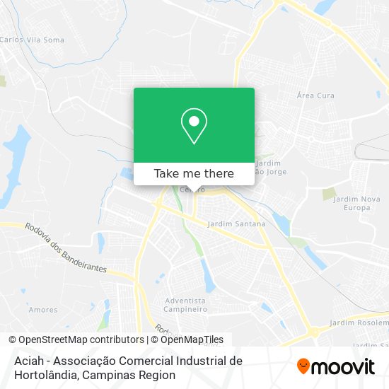 Aciah - Associação Comercial Industrial de Hortolândia map