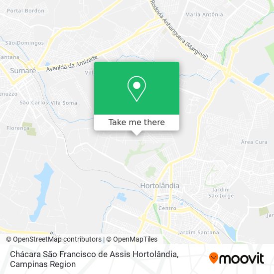 Chácara São Francisco de Assis Hortolândia map