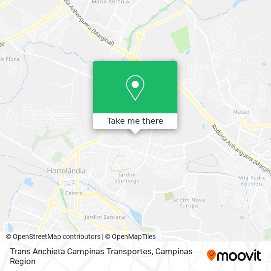 Trans Anchieta Campinas Transportes map
