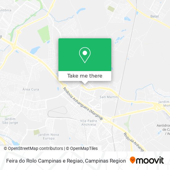 Feira do Rolo Campinas e Regiao map