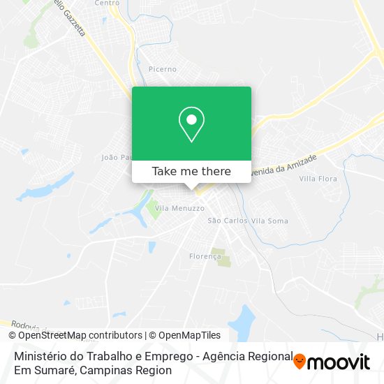 Ministério do Trabalho e Emprego - Agência Regional Em Sumaré map