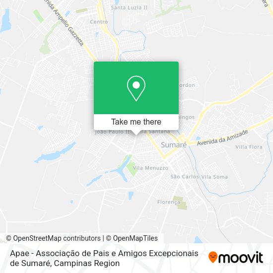 Apae - Associação de Pais e Amigos Excepcionais de Sumaré map