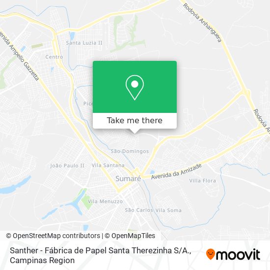Santher - Fábrica de Papel Santa Therezinha S / A. map