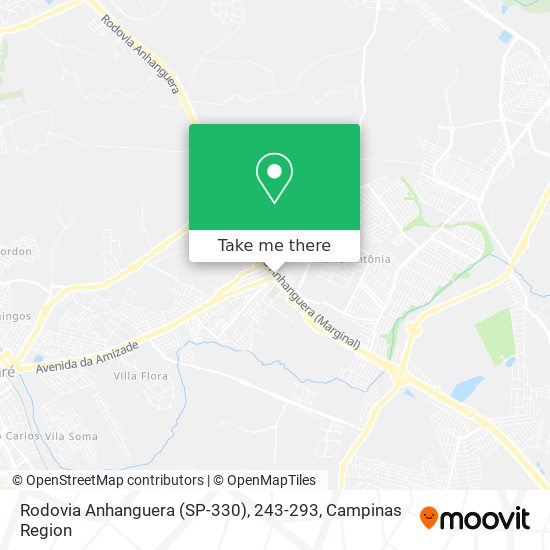 Rodovia Anhanguera (SP-330), 243-293 map