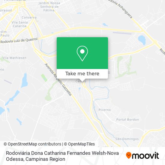 Rodoviária Dona Catharina Fernandes Welsh-Nova Odessa map