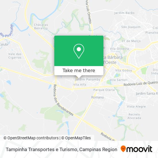 Tampinha Transportes e Turismo map